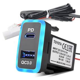 Mic-004-009 Mictuning Type-c Qc3.0 And Pd Dual Usb Car Charger 40w Quick Charge For Toyota Iphone15 Ipad