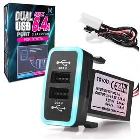 Mic-cc-349e Mictuning 12v 6.4a Dual Usb Car Charger Qc3.0 Fast Charging Port For Toyota Tacoma 40mm Us