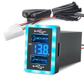 Mic-cc-460 Mictuning 12v 6.4 A Dual Usb Qc3.0 Quick Charger Led Voltmeter For Toyota Yaris Hiace 1.3 Inch