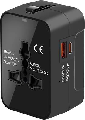Ta-mt-007 Mingtong Universal Travel Adapter Worldwide Gan Fast Charging With Pd 3.0 Usb-c And Usb-a