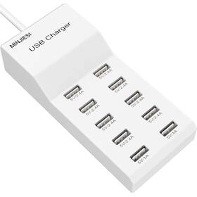 Minjiesi 749944053412 10-port Usb Charging Station 50w For Iphone Android Tablet Smartwatch