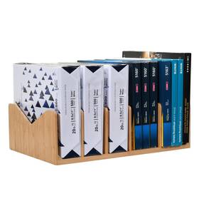 Mobilevision 814074017761 Bamboo Paper Holder And Label Organizer Dividers For Office Orga