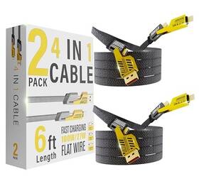 Ma-4in1-cable Mobily Accessories 2-pack 4-in-1 Usb C Cable 100w 6ft Fast Charging 480mbps