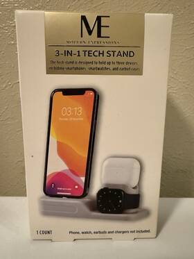 Modern Expressions 195602126736 3-in-1 Tech Wireless Charger Charging Pad For Smartphones