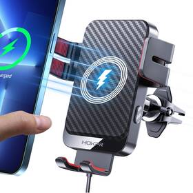 008br Mokpr Wireless Car Charger 15w Fast Charging Auto-clamping Phone Mount Air Vent Ce