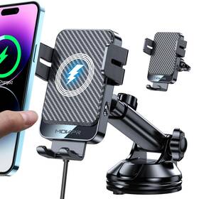 Mokpr 633690448120 Wireless Car Charger 15w Fast Charging Auto-clamping Mount Universal Han