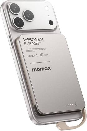 Ip157 Momax Ultra-slim 5000mah Portable Power Bank With Built-in Usb-c Cable Pd 20w F