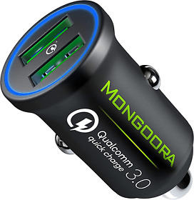 Ibd330-q3 Mongoora Car Charger Adapter Metal Portable 3.0 Chargers With Dual Usb P