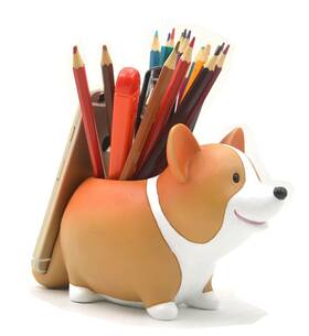 Monmob 943516149442 Creative Cute Desk Accessories Corgi Pen Pencil Holder With Phone Stand C