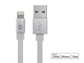 112856 Monoprice Cabernet Series Apple Mfi Certified Flat Lightning Charge/sync Cable 6in White