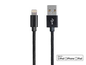 130761 Monoprice Apple Mfi Certified Lightning To Usb Charge And Sync Cable - 1.5 Feet Black