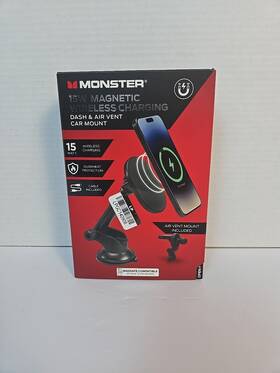 90117302 Monster 15watt Wireless Charging Car Mount Dash And Vent - Tested
