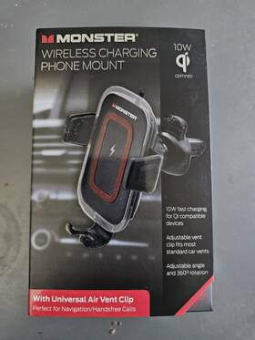 Mwcs-1001-blk Monster New Sealed 10w Wireless Phone Charging Air Vent Car Mount Universal