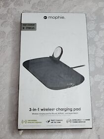 409903653 Mophie 3 In 1 Wireless Charging Pad Open Box Black