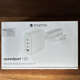 401-1212-8a Mophie Speedport 120 120w Gan 4-port Usb-c/usb-a Wall Charger With Ac Cable White