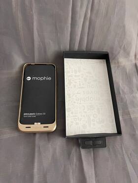 Mophie 810472023397 Gold Juice Battery Pack For Samsung Galaxy S5 Smartphone Aux Open Box