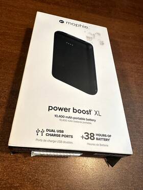 Mophie 840056100442 Power Boost Xl 10 400mah Dual Usb Portable Battery - Black