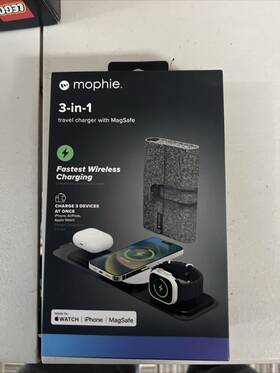 Cpnt-1182-a Mophie 3 In 1 Travel Charger Wireless With Magsafe New