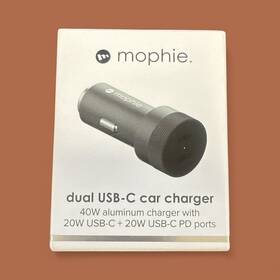 Hq452zm Mophie Hq452zm/a Dual Usb-c Usb-a Car Charger 32w Aluminum Silver New
