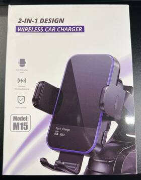 P0315 Mosurr New 2 In 1 Wireless Car Charger Auto Clamping Arm When Phone Charges Pink