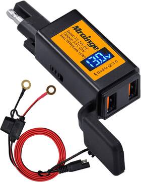 Msb048qc Mroinge Motorcycle Usb Charger 6.8a Sae To Adapter Dual Port Qc3.0/2.0 Fast