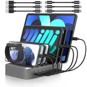 Mstjry 774882193425 90w 6-port Usb C Fast Charging Station For Multiple Devices Multi Pd Charger