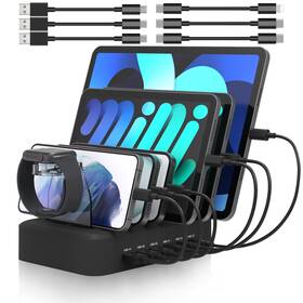 Dgoq0098 Mstjry 90w 6-port Usb C Fast Charging Station For Multiple Devices Multi Pd Charger