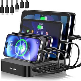 Kce0088 Mstjry Charging Station For Multiple Devices 6 Port Usb Charger Stations - Fam