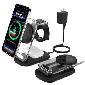 T618-f Mukiya 3-in-1 Magnetic Wireless Charger For Iphone Apple Watch Airpods Pro