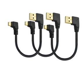 Usmx-1004-1011 Mxtechnic 3pcs Short Usb Fast Charging Cable 90 Degrees Micro Cord Right Angle High