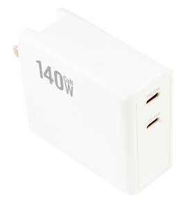 My Cable Mart Fe-adt-512 2 Port Dual Usb-c Pd 3.1 Power Display 140watt Charger White