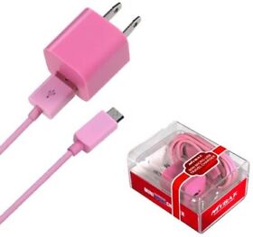 Microusbchagtra15cwp Mybat Micro Usb Pink Travel Charger With Port 2-in-1 For Samsung Galaxy &
