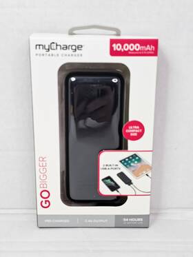 Mycharge 847843007038 Go Bigger 10000mah Portable Charger Power Bank 2 Usb Ports New