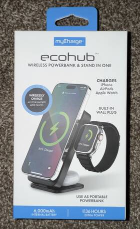 Mycharge 847843009094 Ecohub 4-in-1 6 000 Mah Portable Charger And Stand For Apple Devices Nib