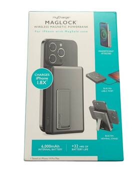 Mycharge 849944087940 V5-n Maglock 6k Mah 7.5w Magnetic Wireless Charger With Stand Gray