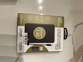89089874 Mycharge Amp Prong 5000mah/12w Output Power Bank With Integrated Charging Cable