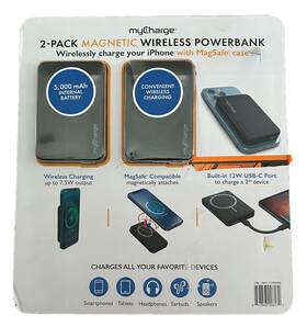 Mp50kk-c Mycharge 5000mah Magnetic Wireless Powerbank 2 Pack