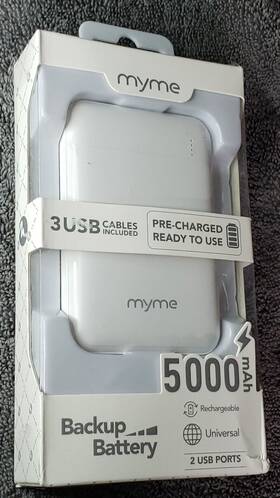 Myme 647166466716 5000 Hah Battery Backup 4 Ports With 3 Usb Cables