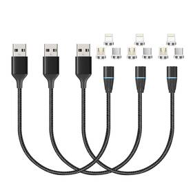 Cable3in1 N. Netdot 972249968400 Magnetic Charging Gen12 1ft/3 Pack Black 18w Fast Chargin