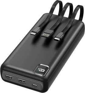 P500c Nacete Portable Charger Power Bank 50000mah Built-in Cables Pd 20w Fast Black