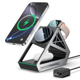 Cyber009 Nanami Wireless Charging Station Qi2 Certified 3-in-1 15w Charger For Watch Air 4/3/2