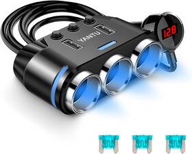 Nanjing Yantu Car Accessory Co . Ltd 445024569547 Cigarette Lighter Adapter 150w 3- Socket Splitter With B