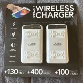 Tpbw600wh Nano Wireless Charger 10 000mah Qi Fast Charge Dual Usb Suction Cups White