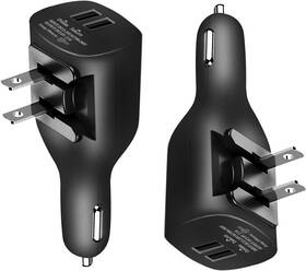 Ndlbs 445035257266 2pack Usb Car Charger 2-in-1 Portable With Foldable Plug Wall For
