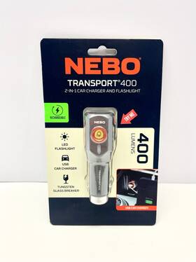 Neb-poc-1006 Nebo New Transport 400 12v Car Charger Flashlight Usb-a Usb-c