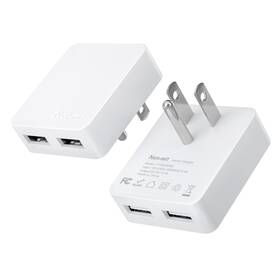 Fy-0503000 Nekmit Dual Port Ultra Thin Flat Usb Wall Charger With Smart Ic 2 Pack
