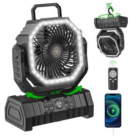 Neofeel 614198305238 Rechargeable Camping Fan With Led Lantern 20000mah Auto-oscillat Inch .. Fast Ship