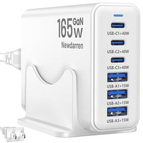 Bu165w Newdarren Iphone 17 Charger Usb C Fast Block 3 Type Port Each 40w C-white