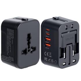 Hht205 Newvanga Universal Travel Adapter Fast Charger Worldwide Plug 2 Black 2a2c