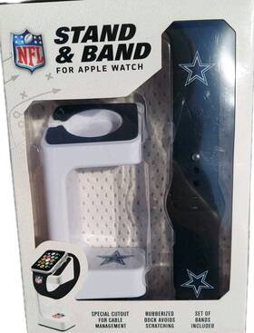 Nfl 192129032120 Dallas Cowboys Apple Watch Band And Stand - Brand New